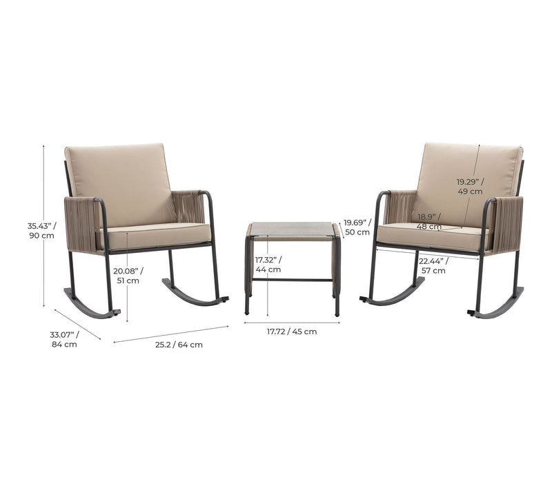 Teamson Home 3 Piece Rocking Chair ConversationSet — View 7