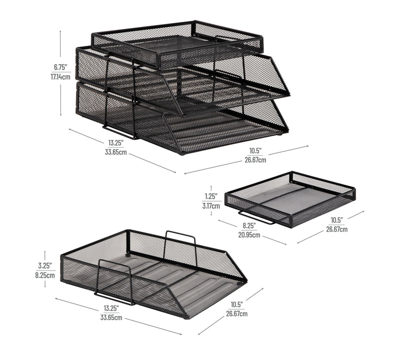Mind Reader 2 Tier Paper Tray with Top Supply Compartment — View 3