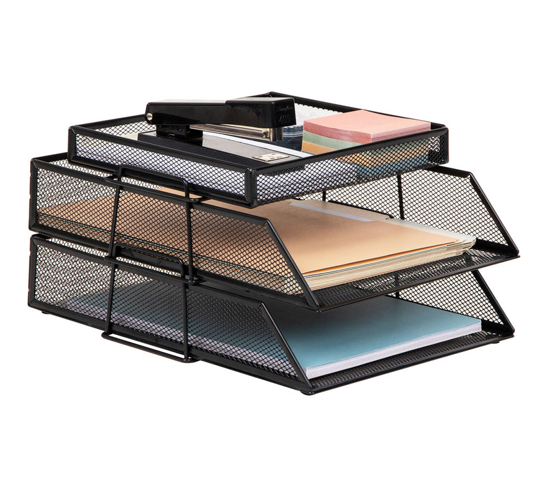 Mind Reader 2 Tier Paper Tray with Top Supply Compartment — View 10