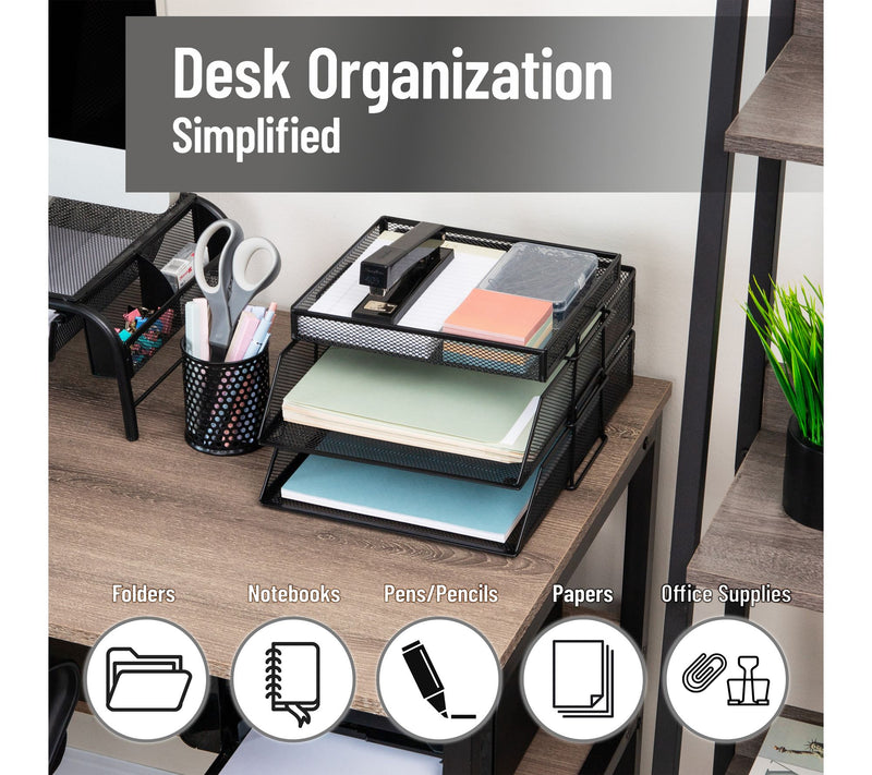 Mind Reader 2 Tier Paper Tray with Top Supply Compartment — View 2