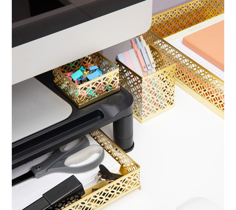Mind Reader Gold Desk Organizer 4-Piece Set — View 6