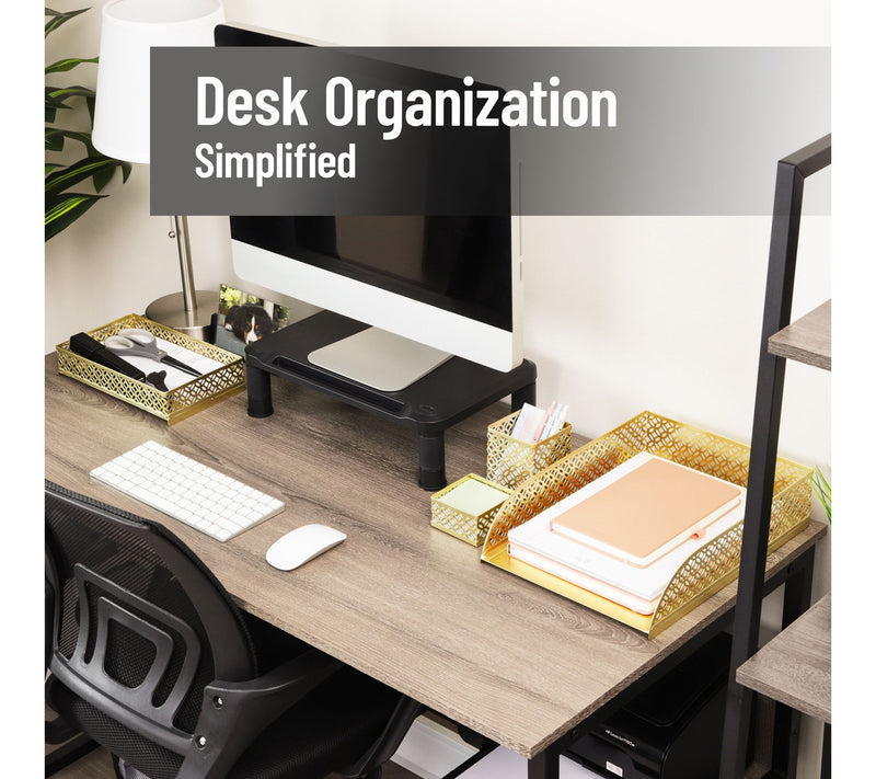 Mind Reader Gold Desk Organizer 4-Piece Set — View 2