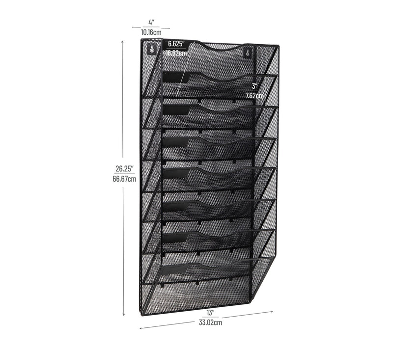 Mind Reader 8 Pocket Hanging Wall File Organizer — View 3