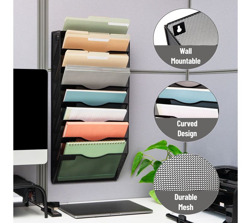 Mind Reader 8 Pocket Hanging Wall File Organizer — View 4