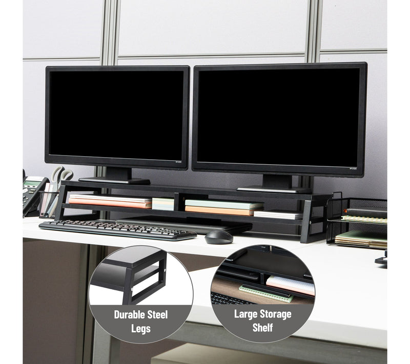 Mind Reader 2-Tier MDF Double Monitor Stand, Dual Screen Riser — View 5