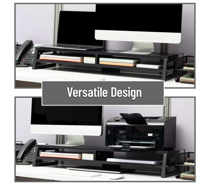 Mind Reader 2-Tier MDF Double Monitor Stand, Dual Screen Riser — View 6