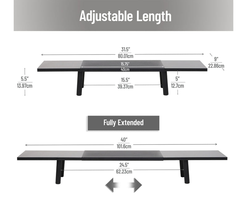 Mind Reader Extendable Monitor Stand, Adjustable Desktop Riser — View 3