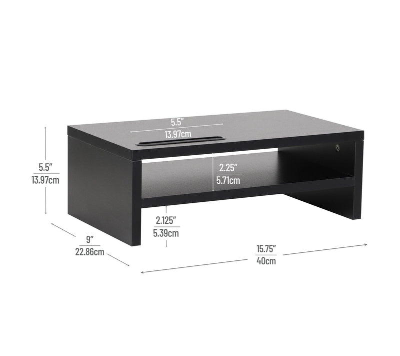 Mind Reader Monitor Stand with Phone Slot and Storage — View 3