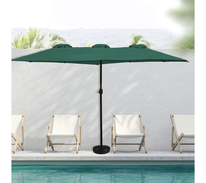 Northlight 15' Patio Market Umbrella w/ Hand Cr ank — View 2