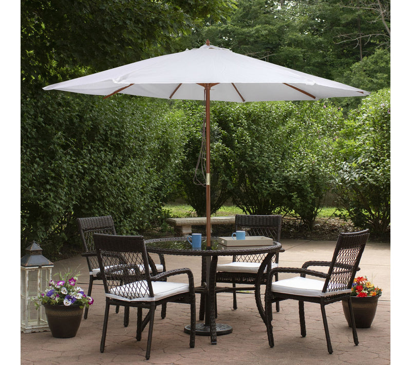 Northlight 8.5' Patio Market Umbrella w/ WoodenPole White — View 2