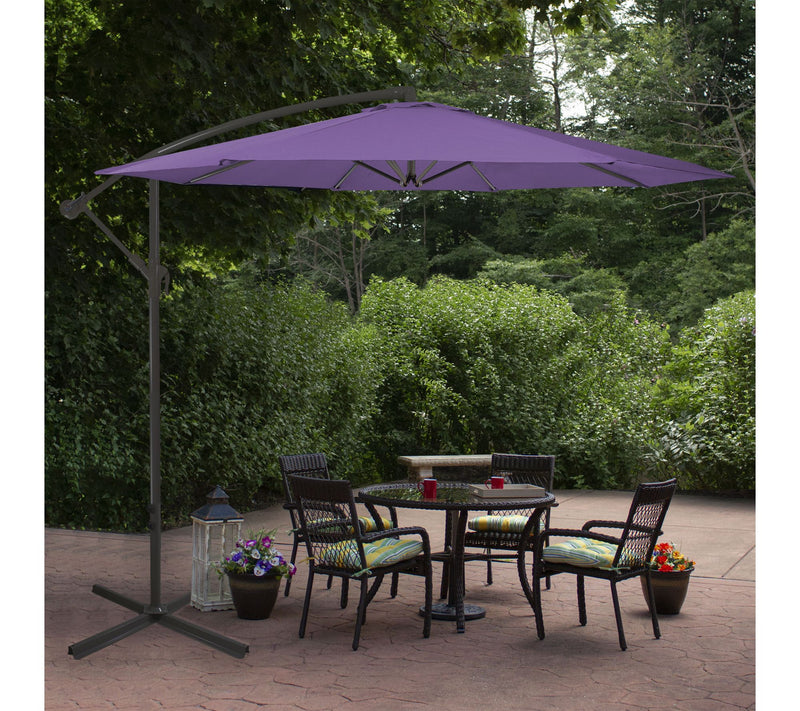 Northlight 10ft Offset Patio Umbrella w/ Hand Crank Purple — View 2
