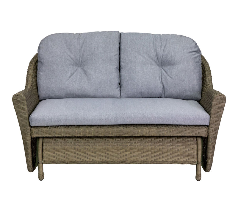 Northlight 46" Gray Resin Wicker Double Glider w/ Cushions — Main view