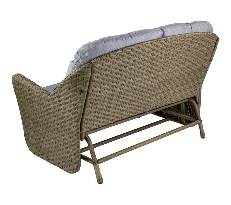 Northlight 46" Gray Resin Wicker Double Glider w/ Cushions — View 2