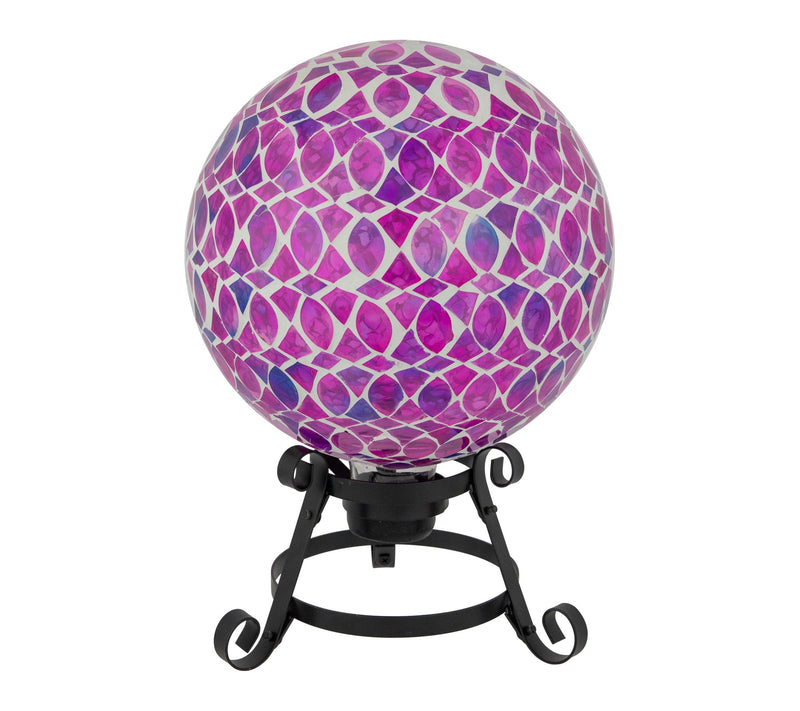 Northlight 10" Iridescent Mosaic Gazing Ball Purple Pink White — View 3
