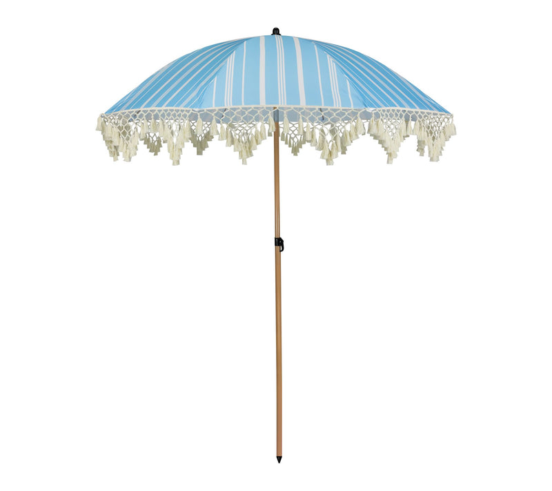 Northlight 6.5' Striped Macrame Boho Umbrella — View 12