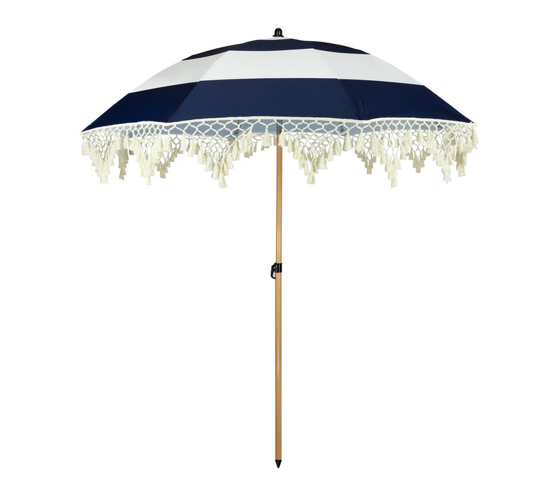 Northlight 6.5' Striped Macrame Boho Umbrella — View 13