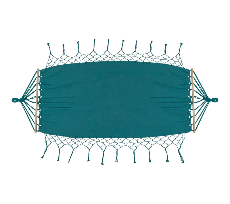 Northlight Hammock w/ Netted Fringe & Wooden Bars 100" x 41" — View 7
