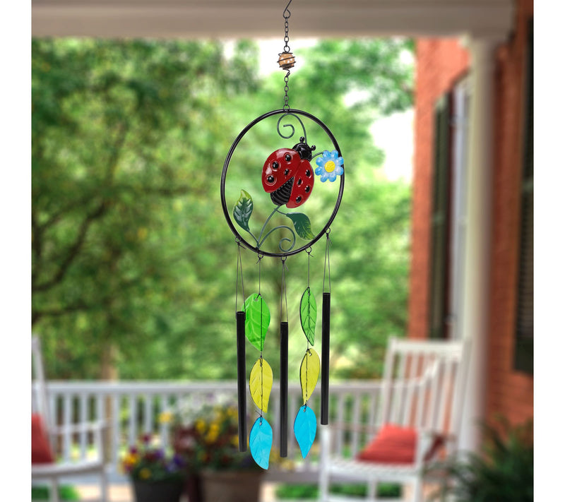 Northlight Ladybug Dreamcatcher Outdoor GardenWindchime — View 2