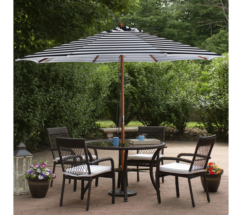 Northlight 8.5' Striped Patio Umbrella w/ Wooden Pole — View 2