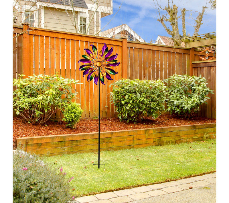 Northlight Mardi Gras Flower Pinwheel Garden Stake - 4.5' — View 2