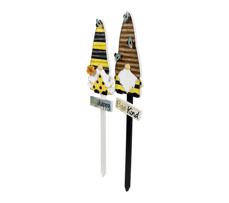 Northlight Bee Gnomes Wooden Garden Stakes - 24" - Set of 2 — View 4