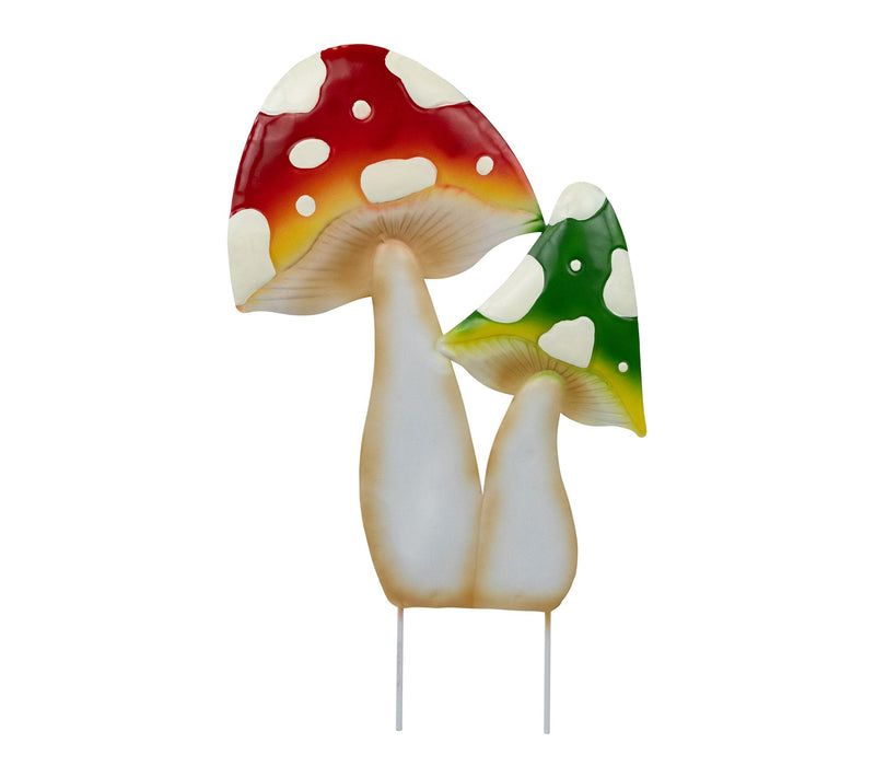Northlight Double Mushrooms Garden Stake - 16"- Red and Green — View 6
