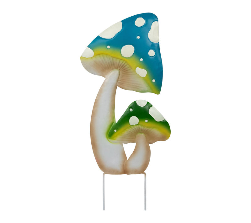 Northlight Double Spotted Mushrooms Garden Stake 16" — Main view