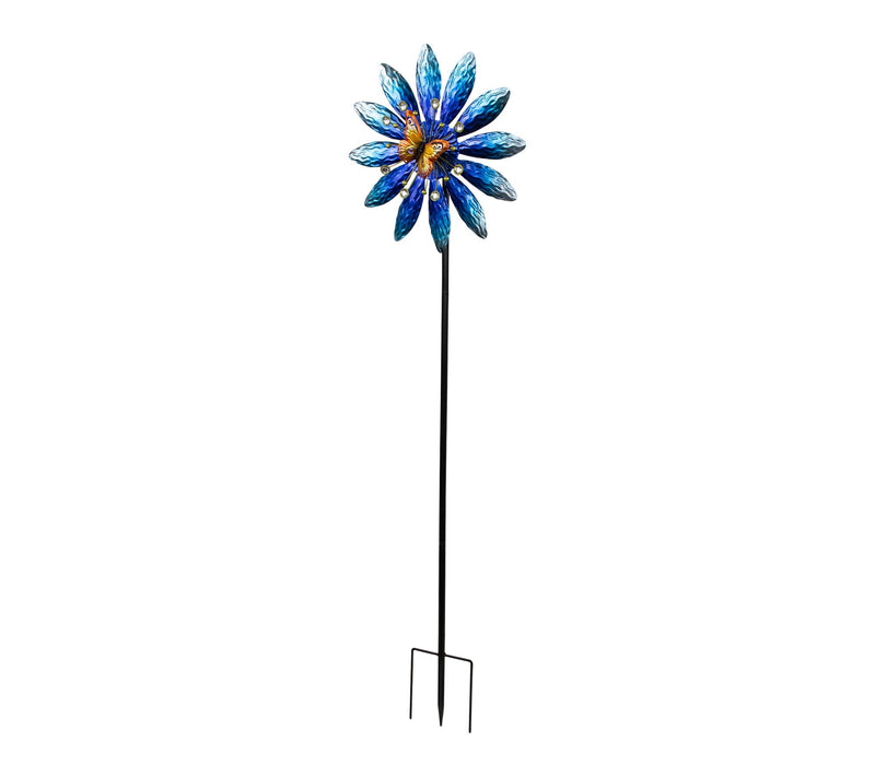 Northlight Blue Flower with Butterfly PinwheelGarden Stake — View 4
