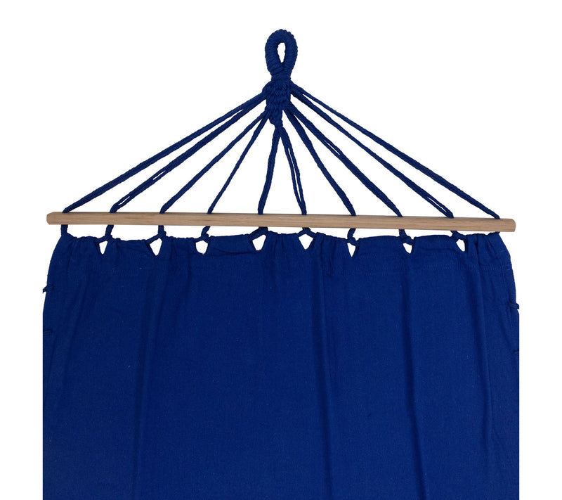 Northlight Hammock Netted Fringe & Wooden Bars100" x 41" Navy — View 3