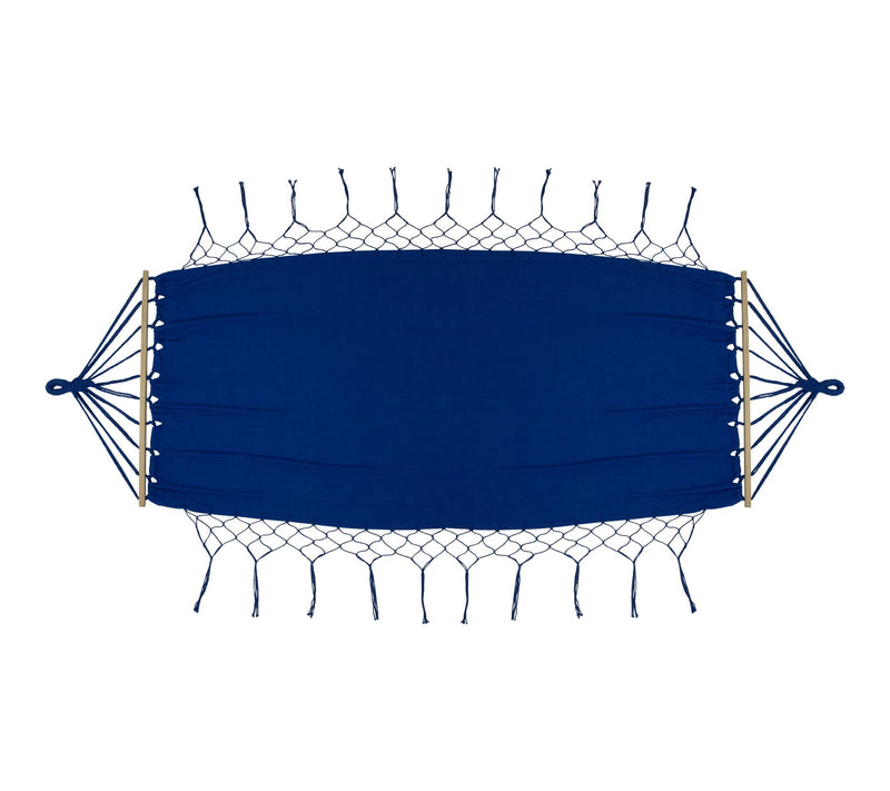 Northlight Hammock Netted Fringe & Wooden Bars100" x 41" Navy — Main view