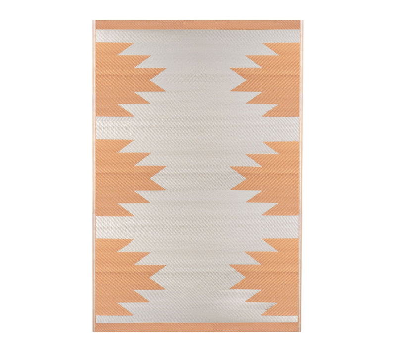 Northlight 4' x 6' Orange Beige Southwestern Outdoor Area Rug — View 6