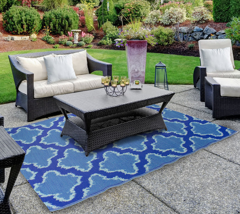 Northlight 4' x 6' Quatrefoil Outdoor Area Rug — View 2