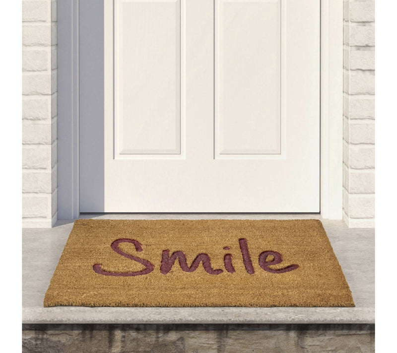 Northlight Natural Coir "Smile" Outdoor Doormat18" x 30" — View 2