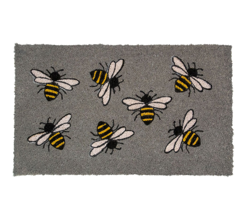 Northlight Natural Coir Outdoor Bumble Bee Doormat 18" x 30" — Main view