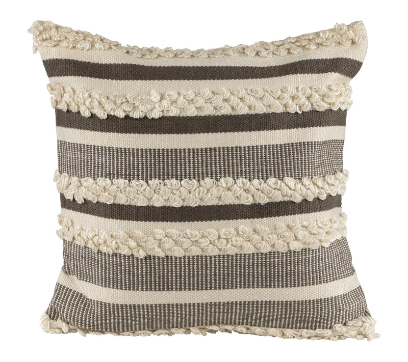 Northlight 20" Gray & Cream Handloom Woven Thro w Pillow — Main view