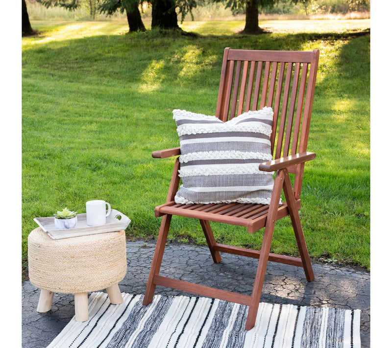 Northlight 20" Gray & Cream Handloom Woven Thro w Pillow — View 2