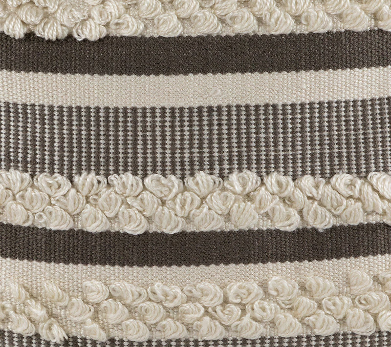 Northlight 20" Gray & Cream Handloom Woven Thro w Pillow — View 4