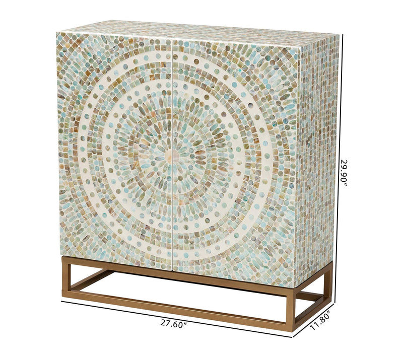 Baxton Studio Quintu Mosaic Mother of Pearl Storage Cabinet — View 8