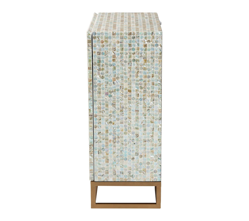 Baxton Studio Quintu Mosaic Mother of Pearl Storage Cabinet — View 3