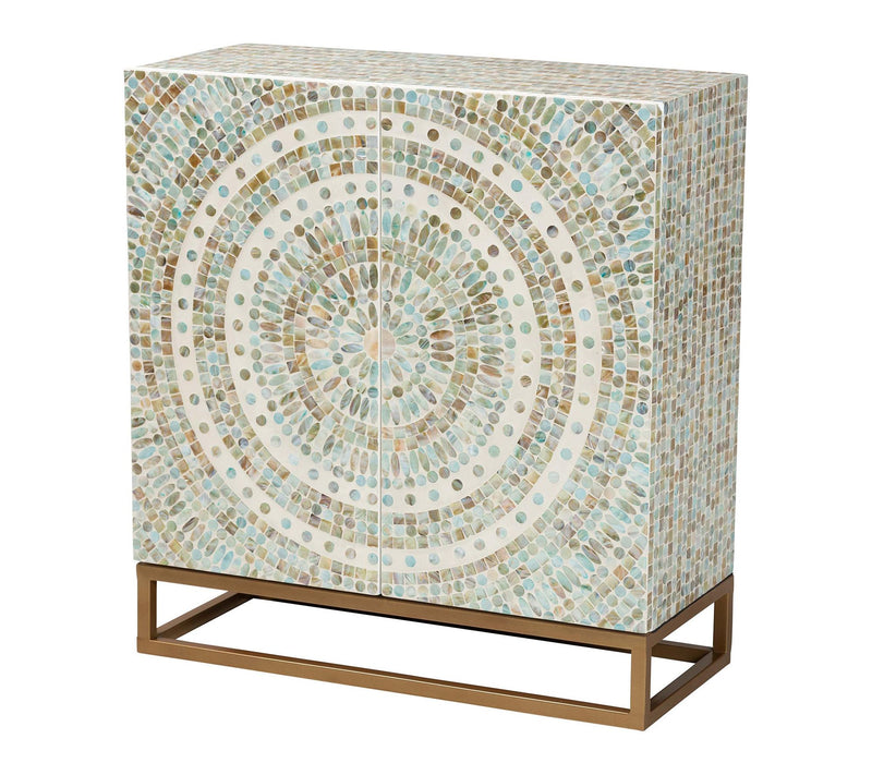 Baxton Studio Quintu Mosaic Mother of Pearl Storage Cabinet — View 10