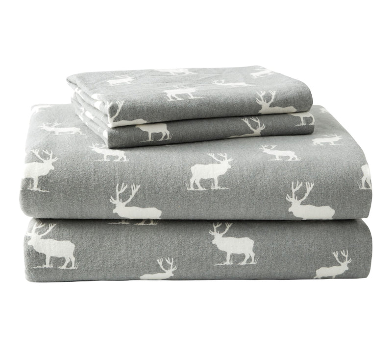 Eddie Bauer Elk Grove Light Grey Cotton King Sheet Set — View 10