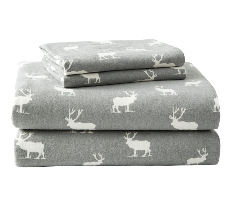 Eddie Bauer Elk Grove Light Grey Cotton Full Sheet Set — View 10