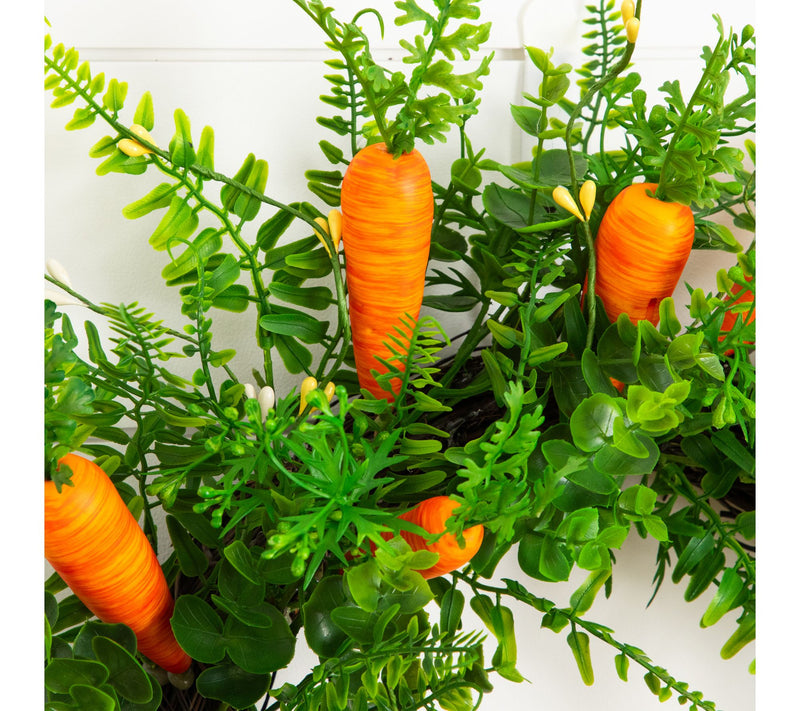 Nearly Natural 22" Mixed Fern Wreath with Carrot Ornaments — View 4