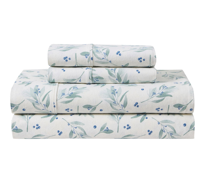 Hallmark Leafage Brushed Cotton Flannel Sheet Set, Queen — View 2