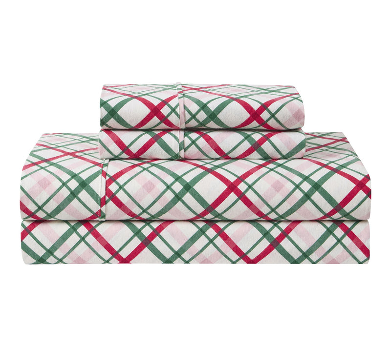 Hallmark Joy to the World Plaid Cotton Sheet Set, Full — View 2