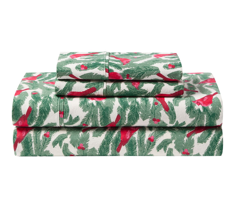 Hallmark Birdie Multi Brushed Cotton Flannel Sheet Set, Twin — View 2