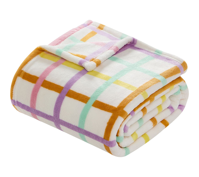Hallmark Multicolor Chromatic Grid 50" x 70" Plush Throw Blank — View 2