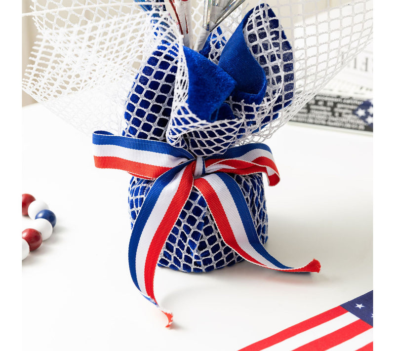 Glitzhome 21"H Patriotic Americana Stars Heather Table Tree — View 5
