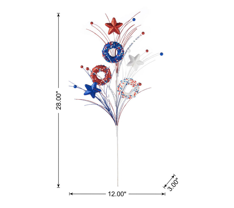Glitzhome Set of 2 28"H Patriotic Americana Stars Donuts Picks — View 6