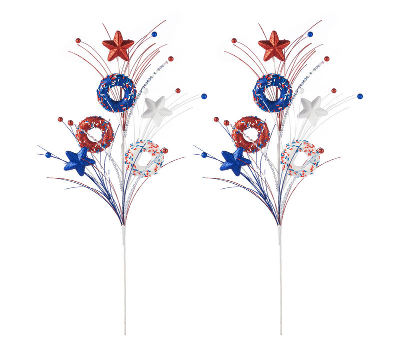 Glitzhome Set of 2 28"H Patriotic Americana Stars Donuts Picks — View 8
